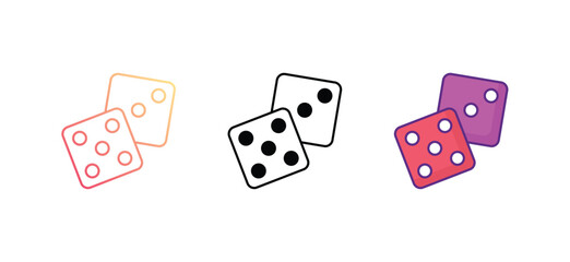 lucky dice icon design with white background stock illustration