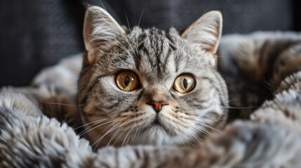 Naklejka premium Pet American Shorthair Cat Close up