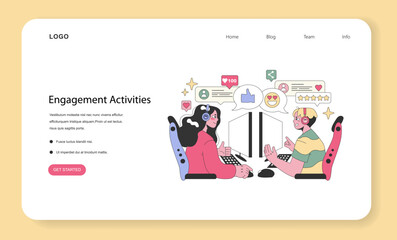 Social Influencers. Flat Vector Illustration