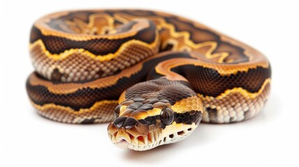 Fototapeta premium Isolated ball python on white background