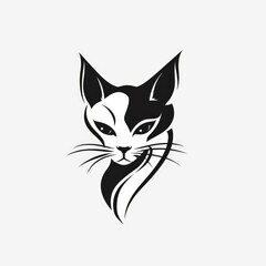 Obraz premium cat icons set, black and white design elements. vector illustration.