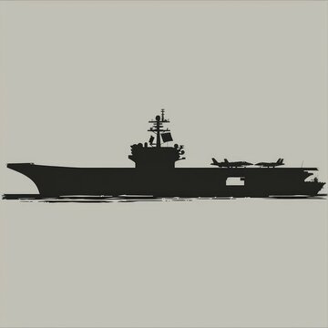 silhouette aircraft carrier on gray background clip art preview