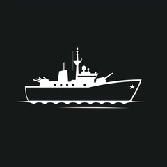 Obraz premium Warship icon flat. Illustration isolated vector sign symbol 