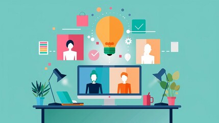 Encouraging flexible work hours and respecting time zones for global remote teams, highlighting inclusive remote work best practices in a diverse and accommodating style