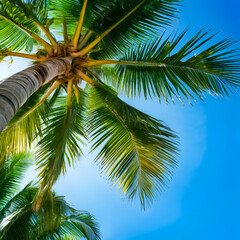 Obraz premium palm tree on blue