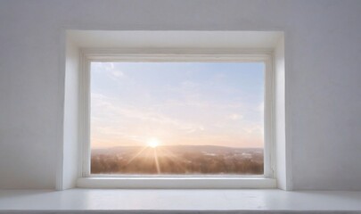close-up window white frame open light shining through