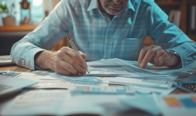 Accountant working on financial statements