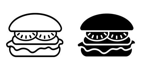 Burger simple icon. Hamburger sign. Fast food symbol. Food logo illustration.