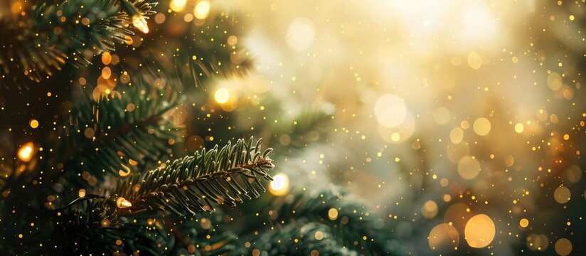 Abstract holiday background with New Year fireworks and copy space image