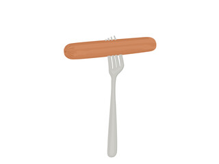 Hot dog on a white background.