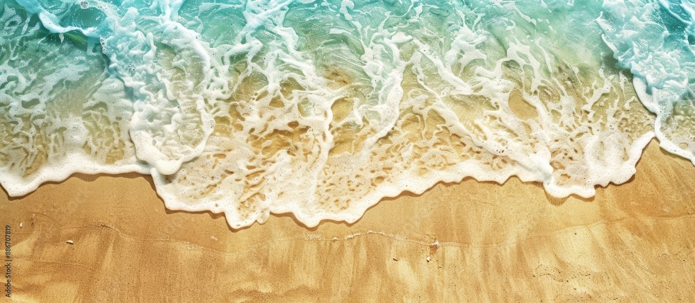 Poster background design with a sandy beach texture on a copy space image