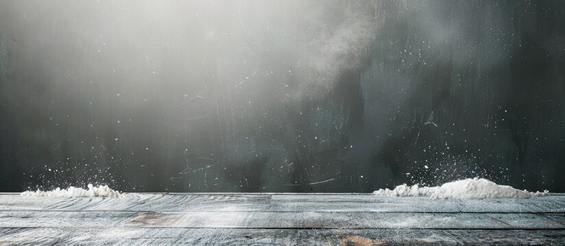 A profound image on a black chalkboard symbolizes the essence of patience as a formidable source of power surrounded by serene white snow conveying a business message of resilience and strength Inclu