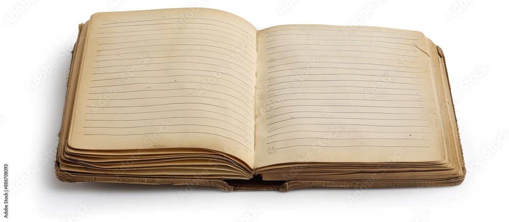 Aufkleber isolated on a white background a notebook with lined paper offers plenty of copy space image