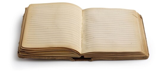 Isolated on a white background a notebook with lined paper offers plenty of copy space image