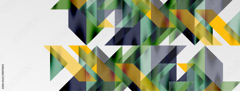 Poster Tech minimal overlapping triangle shapes elements geometric graphic pattern