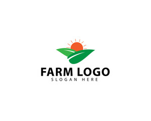 Illustration Farm Land Agriculture Flat style Logo Design