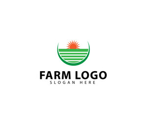 Illustration Farm Land Agriculture Flat style Logo Design