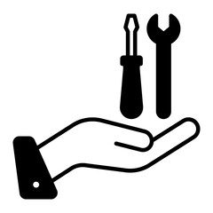 maintenance icon. black fill icon