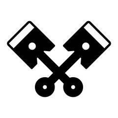 piston icon. black fill icon