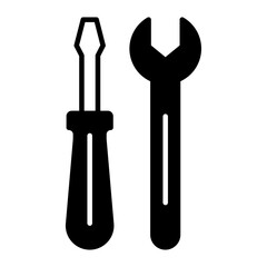 maintenance icon. black fill icon
