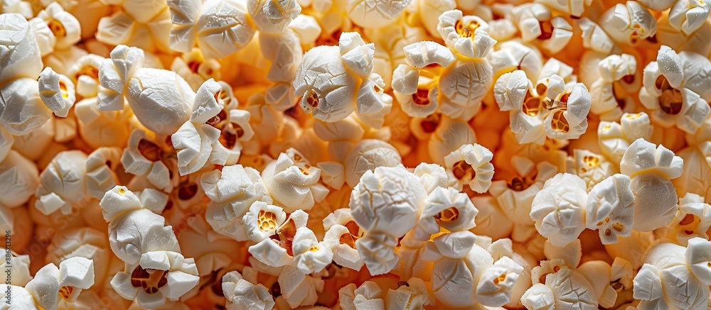 Poster colorful picture of popcorn with empty space for text. copy space image. place for adding text and d