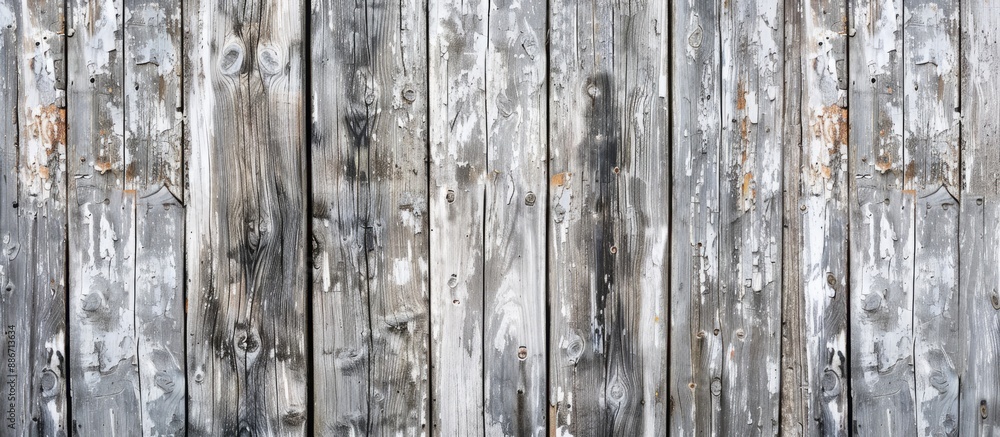 Poster background with bleached grey rough planking providing copy space image