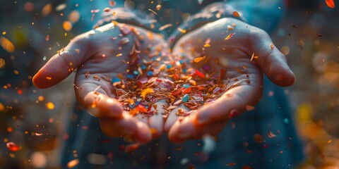 World Gratitude Day open hands with gratitude symbols, September 21st