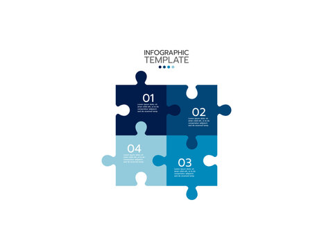 Infographic template. concept puzzle jigsaw with 4 options or steps.