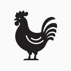 Chicken icon silhouette vector style