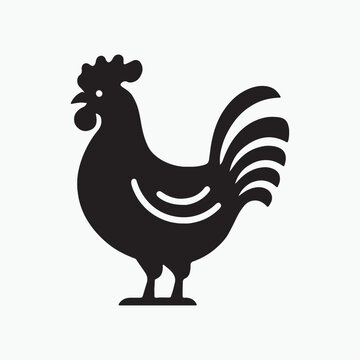 Chicken icon silhouette vector style