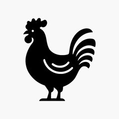 Chicken icon silhouette vector style
