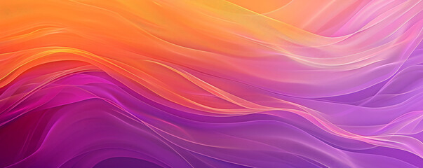 Fototapeta premium A colorful gradient wave background with smooth, flowing lines transitioning from purple to orange,