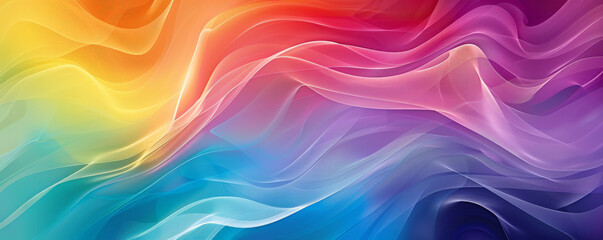 Fototapeta premium A dynamic rainbow gradient wave design with energetic, swirling curves and a rich, vibrant blend of