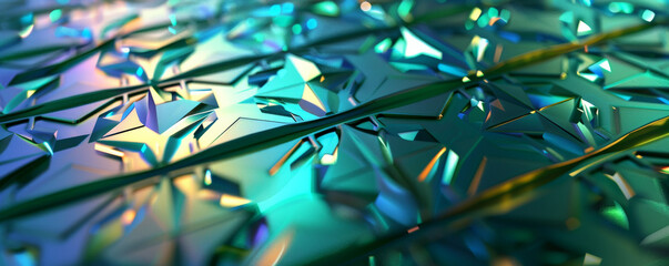 A futuristic abstract background featuring a metallic panel with laser-cut patterns, set against a