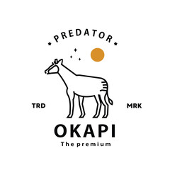 vintage retro hipster okapi logo outline monoline art icon  © Artoniumw