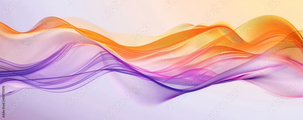 Poster a colorful gradient wave background with smooth, flowing lines transitioning from rich purple to
