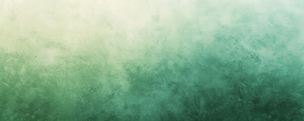 Obraz premium A grainy gradient banner background transitioning from soft pastel green to deep emerald, with a