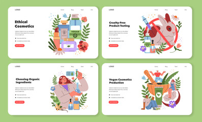 Ethical Cosmetics. Flat Vector Illustration