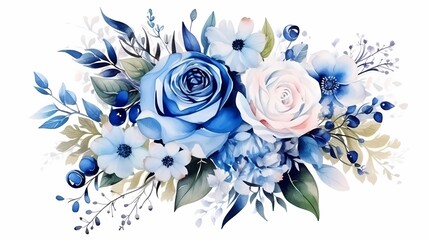 Fototapeta premium Elegant watercolor flowers perfect for greeting cards, invitations, and home decor prints.