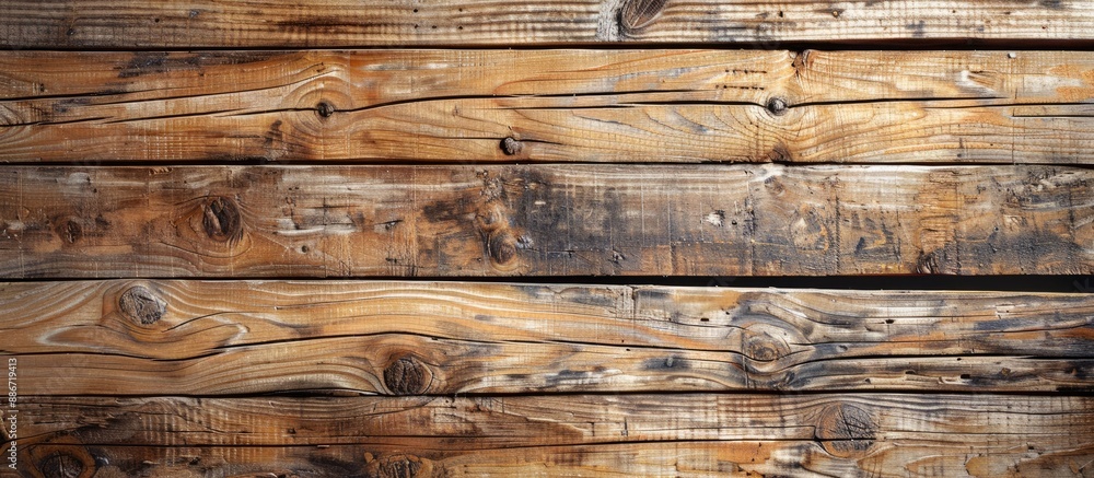 Poster birds eye view of an aged wooden plank texture serving as an abstract background with ample space fo