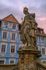 Obraz premium View of stone statue in Bamberg old town in Bavaria, Germany.