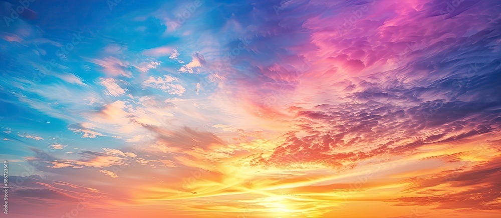 Canvas Prints vibrant evening sky with hues blending at twilight perfect as a copy space image
