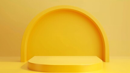 A yellow podium with a sleek and modern design