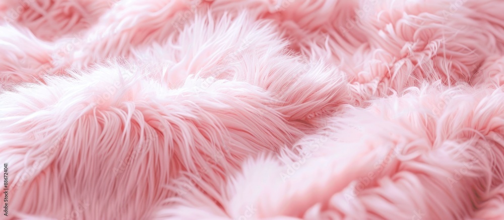 Poster close up of a soft pastel pink fur texture providing a background with space for adding images shift