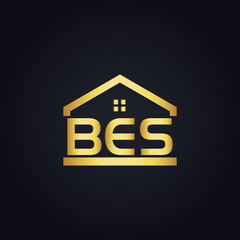 BES logo. B E S design. White BES letter. BES, B E S letter logo design. B E S letter logo design in GOLD, GOLDEN LOGO, THREE, style. letter logo set in one artboard. B E S letter logo vector design.