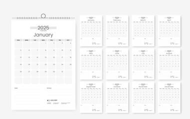 2025 minimal calendar design template