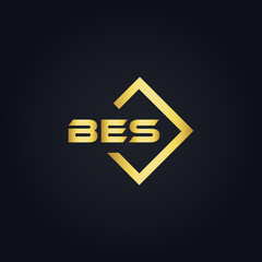 BES logo. B E S design. White BES letter. BES, B E S letter logo design. B E S letter logo design in GOLD, GOLDEN LOGO, THREE, style. letter logo set in one artboard. B E S letter logo vector design.