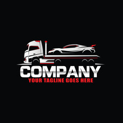 truck towing company services logo template