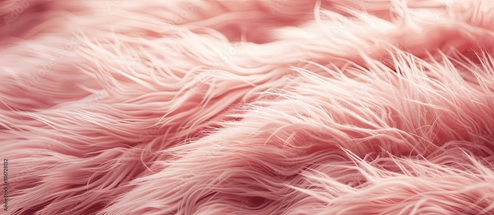 Poster close up of a soft pastel pink fur texture providing a background with space for adding images shift