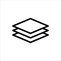3 layers icon. For web design isolated on a white background, editable stroke vector illustration eps10.